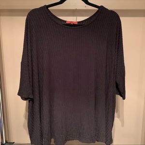 BKE Red Ribbed Swing Top - Size Large